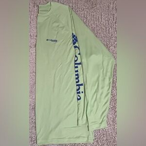 Columbia Light Green Long Sleeve Tee with Blue Logo